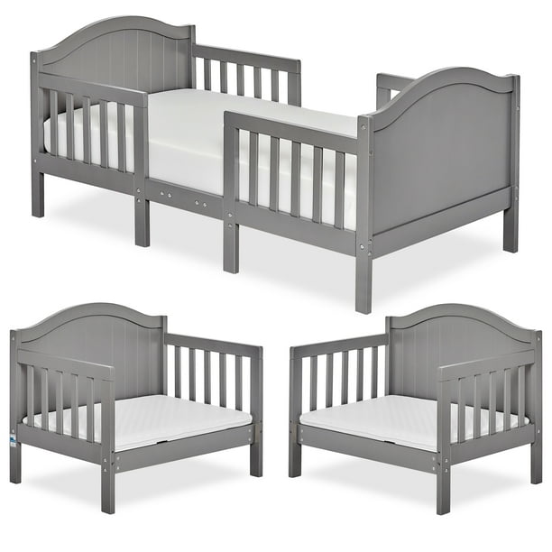 Dream On Me Portland 3 in 1 convertible Toddler Bed, Steel Grey