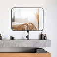 thumbnail image 2 of 22x30 Inch Black Wall Mirror for Bathroom, Wall Mounted Rectangular Entryways Decor Vanity Mirrors with Stainless Steel Metal Frame and Rounded Edge (1), 2 of 7