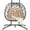 Khaki, variant on Aukfa Double Swing Egg Chair with Stand 2 Person Indoor Outdoor Wicker Loveseat with Cushions, Khaki
