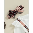 thumbnail image 5 of Franhais Baby Girl Fall Outfits Long Sleeve Bow Front Dress Toddler Suspender Dress with Headband Set, 5 of 9