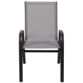 thumbnail image 5 of Flash Furniture Brazos Series Outdoor Flex Comfort Stackable Patio Chairs, Set of 4, Gray, 5 of 15