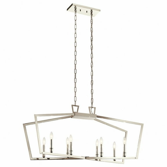 43494PN Kichler Lighting Abbotswell - 8 Light Linear Chandelier - with Traditional inspirations - 20.25 inches tall by 12.75 inches wide-Polished