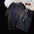 thumbnail image 3 of Conjunto de dos piezas de marca de verano con diseño de gofres para hombre, camisetas, pantalones cortos, traje deportivo, conjunto de jogging, chándal informal para hombre, conjunto masculino, 3 of 5