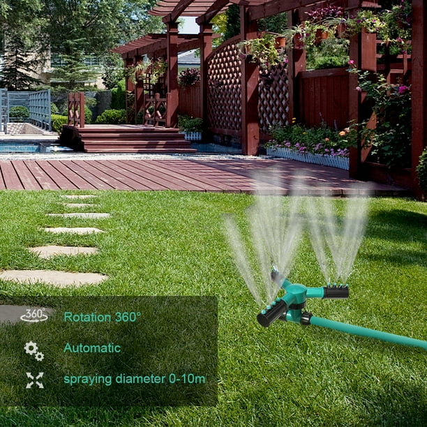 Amdohai Sprinkler Rotating Lawn Sprinkler Spike Base Garden Sprinkler Large  Area Coverage Automatic Adjustable Water Sprinklers for Lawns and Gardens