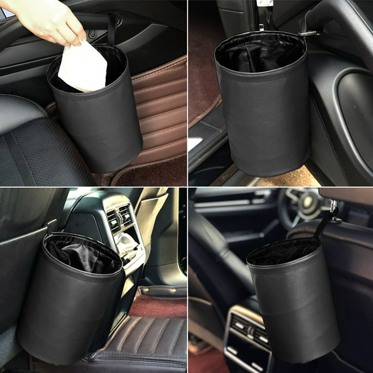 Universal Car Trash Can with Lid, 2 Pcs Waterproof Car Trash Bin, Leakproof  Mini Car Trash Bin, Small Car Trash Can, Portable Hanging Storage Box, for