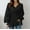 Black, variant on Plus Size Summer Tops Fashion 2023 Solid Color Drawstring Irregular Long Sleeve Shirt Loose Long Sleeve V-Neck Tops Weeding Party Beach on Clearance
