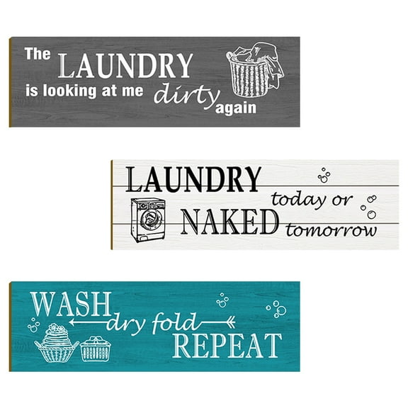 3 Pcs Ornament Home Decor Laundry Room and Accessories Board