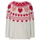 thumbnail image 5 of Suéter de cuello redondo para mujer, informal, estampado, manga larga, cuello redondo, abrigos, suéteres, suéter para mujer, 5 of 6