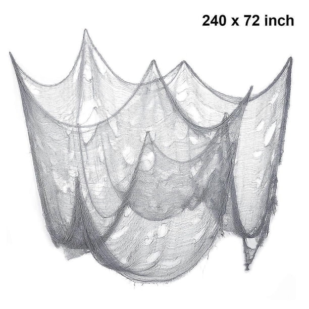 Imikeya Halloween Creepy Cloth Spooky Fabric Cloth Halloween Creepy Decoration Party Door Window Decor For Haunted House Patio Garden (Light Grey)