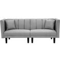 thumbnail image 3 of Couch and Sofa, Twin Fabric Sofa Sleeper Bed with Armrest, Convertible Futon Couches and Sofas w/Two Pillows, Small Spaces Recliner Couch Living Room Furniture Loveseat Sofa, Light Gray, LL146, 3 of 10
