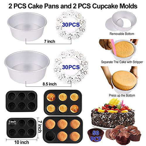 Cake Rotating Turntable Muffin and Cupcake Pans,Cake Decorating Kits for Beginners and Cake Lovers Cake Decorating Supplies 238 PCS Baking Set with Electric Hand Mixer Mixing Bowls Cake Pans 