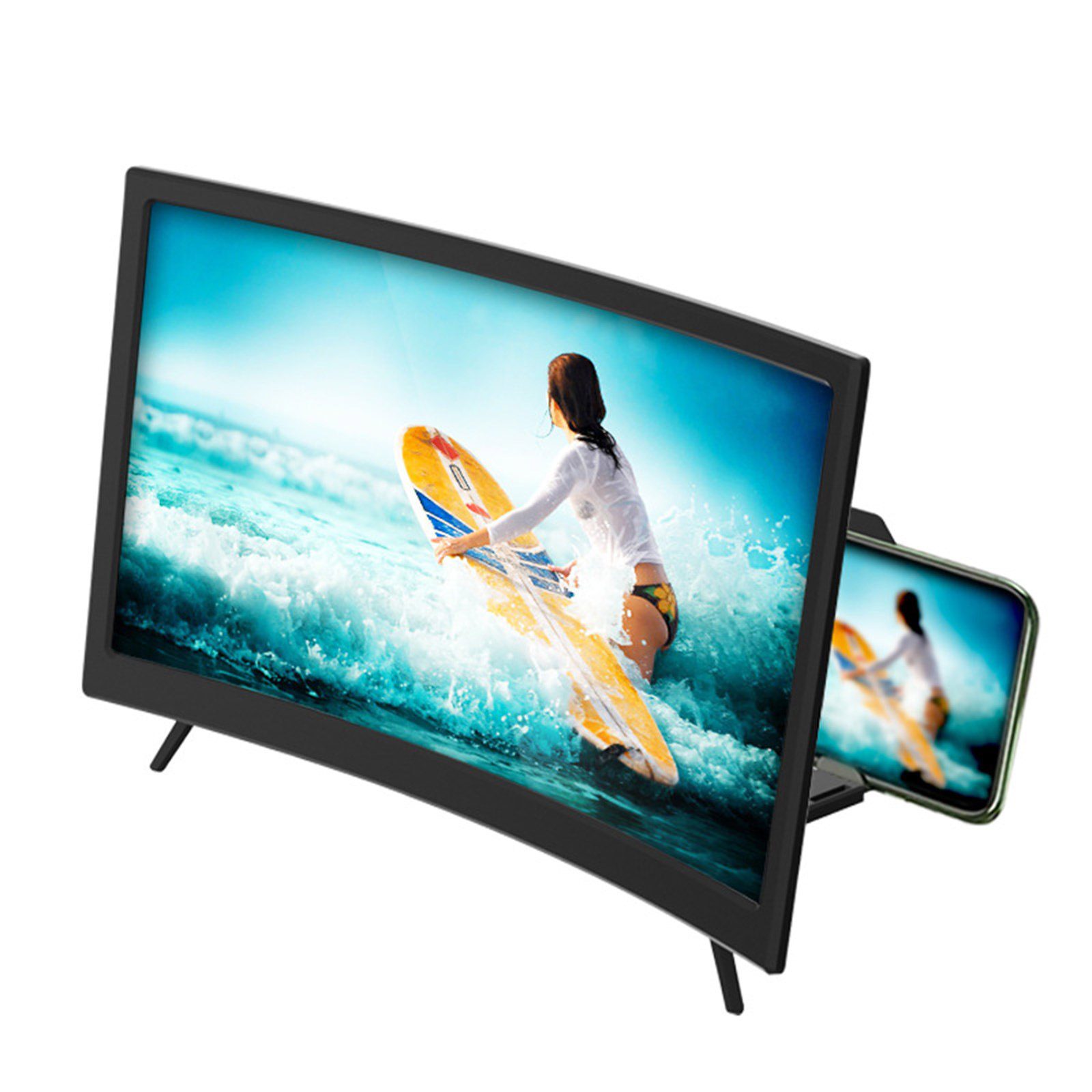 Curved Phone Screen Expander Eye Care Technology Stable Anti Slip Stand Portable Multiple Scenario Entertainment