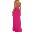 thumbnail image 3 of Adeawade Elegant Dresses For Women Sleeveless Open Back Maxi Dress Loose Fit Robe Housewear Dress Crewneck Dresses Retro Clothes Xl Hot Pink, 3 of 7