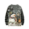 thumbnail image 6 of Winter Snowman Graphic Sweatshirt Long Sleeve Pullover Crewneck Casual Holiday Print Top for Women and Teens, 6 of 7