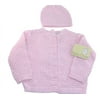 Baby Dove Popcorn Knit Cardigan & Hat Gift Set (Pink 0-3 Months)
