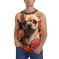 thumbnail image 1 of Balery Vintage Red Flower Chihuahua Camisetas sin mangas para hombre, absorbe la humedad y protege contra el mal olor.-X-Large, 1 of 7