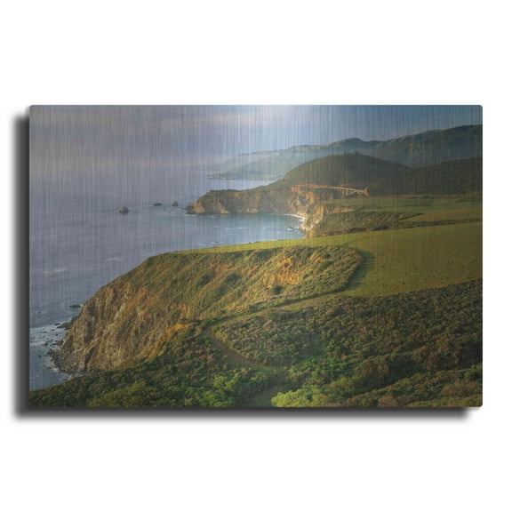 Luxe Metal Art 'Bixby Bridge' by John Gavrilis, Metal Wall Art, 24"x16"