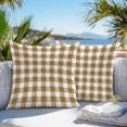 thumbnail image 4 of Outdoor Pillow Cover Buffalo Check Watercolor Set of 2 Waterproof Throw Pillowcases Brown Plaid FarmHouse Decorative Patio Furniture Pillows for Couch Garden Indoor & Outdoor Use, 4 of 9