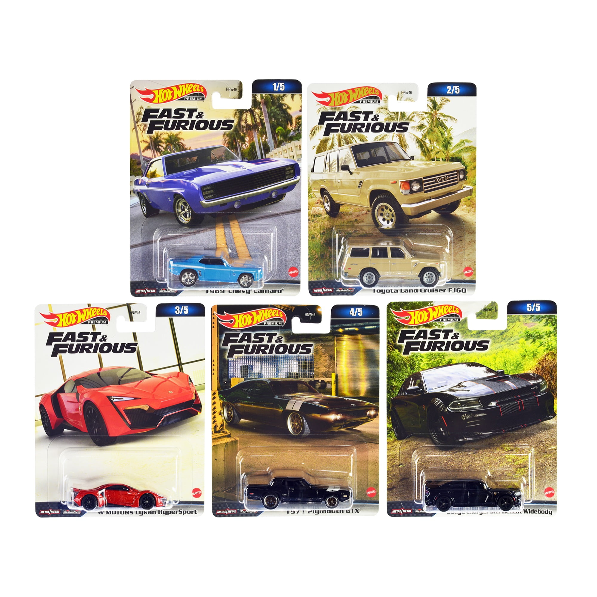 ④ Hot Wheels Fast & Furious 5台セット Hot Wheels Fast & Furious 2023 Collection, 5pc Diecast Model