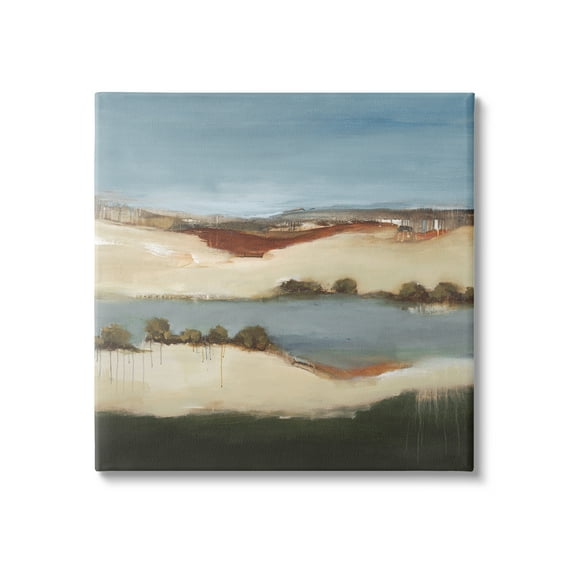 Stupell Industries River Flowing Clear Sky Nature Paint Drip Detail Painting Gallery Wrapped Canvas Print Wall Art, Design by Lisa Ridgers