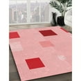 thumbnail image 3 of Ahgly Company Machine Washable Indoor Round Transitional Pink Area Rugs, 6' Round, 3 of 7