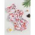 thumbnail image 3 of Coduop Newborn Baby Girls Bodysuit Set Floral Short Sleeve Playsuit Romper,with Headband, 3 of 8