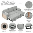 thumbnail image 6 of Harper & Bright Designs 90" L Shaped Convertible Sofa Bed with Chaise and Storages Racks, Pull Out Sleeper Corner Couch w/USB Ports for Dorm Apartment Office, Light grey, 6 of 19