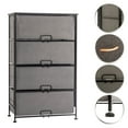 thumbnail image 2 of Prime Garden Fabric 4 Drawers Storage Organizer Unit Easy Assembly, Vertical Dresser Storage Tower for Closet, Bedroom, Entryway, Charcoal, 2 of 6