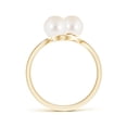 thumbnail image 2 of Angara Dual Freshwater Cultured Pearl Ring with Diamond Accents in 14K Yellow Gold for Women | June Birthstone Jewelry for Her, 2 of 7