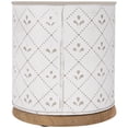 thumbnail image 5 of Northlight 6.5" White Round Embossed Utensil Storage Container with Wooden Base, 5 of 6