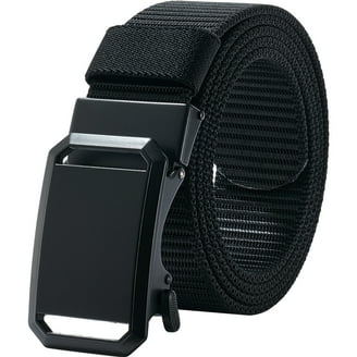 Nylon Belt Men, Web Belt with YKK Plastic Buckle (Black & Red Line
