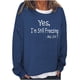 thumbnail image 2 of Pntutb mujeres de gran tamaño texto divertido letra impresa cuello redondo manga larga suelta solo sudadera tops pulóver blusa Pntutb Pntutb-2445, 2 of 3