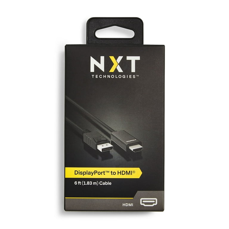 NXT Technologies NX51760 6' DisplayPort/HDMI Audio/Video Cable Black 