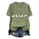 thumbnail image 5 of Tops de Cuello Alto para las Mujeres Amante Impreso Camiseta Cuello Redondo Manga Corta, Poliéster Spandex, 5 of 7