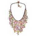 thumbnail image 5 of AeraVida Multi-Colored Neutral Tones Glass Shards Waterfall Bib Necklace, 5 of 5