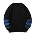 thumbnail image 3 of PNTUTB Men's Fashion Color-blocking Crewneck Sweatshirt Loose Long Sleeve Pullover Sweatshirt, 3 of 4
