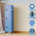 thumbnail image 3 of GangMei Metal Storage Locker for School Office Gym Bedroom,Single 3 Door Steel Storage Locker for Employees,Assembly Required,Blue, 3 of 6