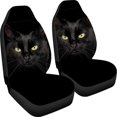 thumbnail image 1 of Funda de asiento de coche todo incluido universal gato negro fondo negro animal respaldo alto, 1 of 1