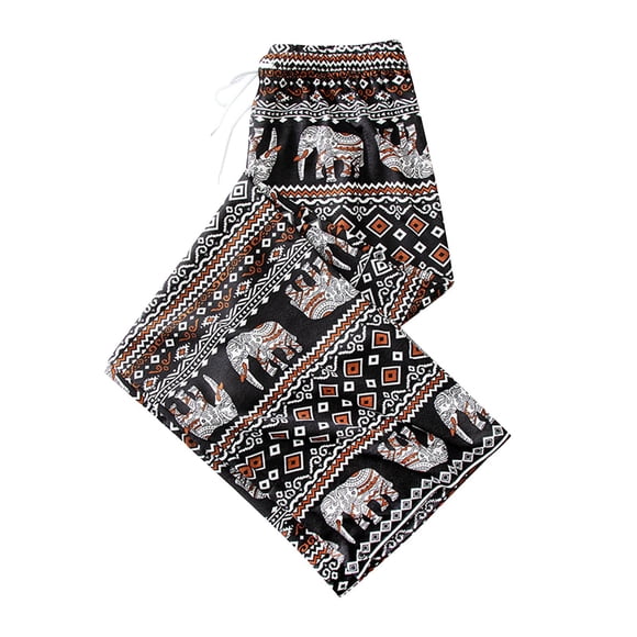 Milaget Boho Harem Pants Elephant Women Pants Thai Casual Clothing Wide Leg, Hippie Lady Brown