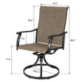 thumbnail image 6 of Sour Citrus 5-Piece Swivel Patio Dining Set Textilene Fabric Powder-Coated Iron Outdoor Chairs and Table Set with Umbrella Hole for Garden, Backyard, Poolside, 6 of 9