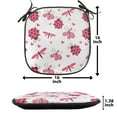 thumbnail image 5 of Ladybugs Chair Seating Cushion, Domed Back Round Ladybugs with Hearts Flowers Dragonflies Romantic Wings Pattern, Soft Seat Pads for Office with Anti-slip Backing, 16"x16", Red White, by Ambesonne, 5 of 7