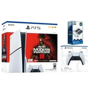 Sony PlayStation 5 Slim Disc Call of Duty Modern Warfare 3 Bundle with Extra Glacier White Controller and Surge Wireless Keypad