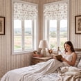 thumbnail image 2 of NICETOWN Valance Curtain for Window, Ruffled Linen Rose Valance Shabby Chic Small Window Treatment for Bedroom, Farmhouse Light Filtering Rod Pocket Valance Curtains, Red, 52"x18", 1 Panel, 2 of 10