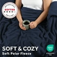 thumbnail image 6 of Sunbeam Electric Heated Throw Navy Blue Polar Fleece 4 Heat Settings Auto-Off 50x60, 6 of 12