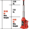 thumbnail image 2 of Big Red 4 Ton Double Ram Welded Hydraulic Car Bottle Jack for Auto Repair and House Lift,Red,W8040R, 2 of 5