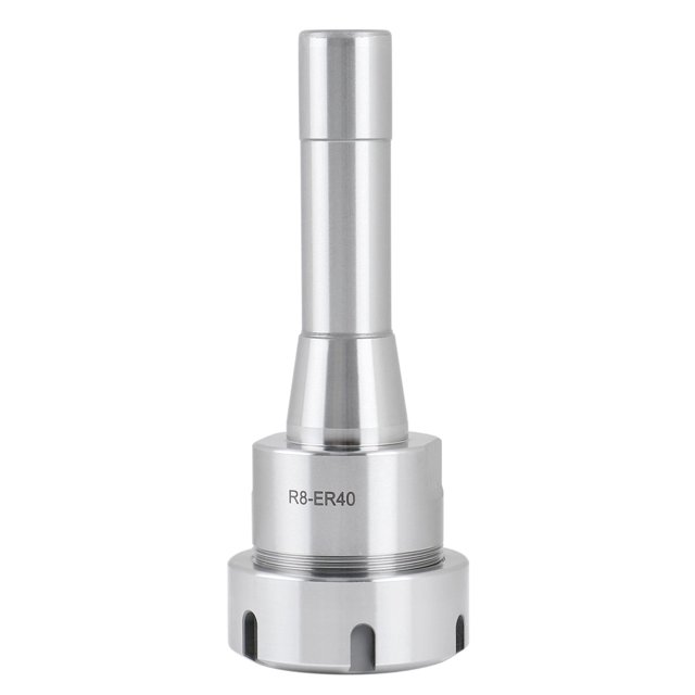 Accusize R8 Shank Er40 Collet Chuck, 7/16'' -20 Drawbar End, Max T.I.R. 0.0002'' O.D to I.D. 0223-0240