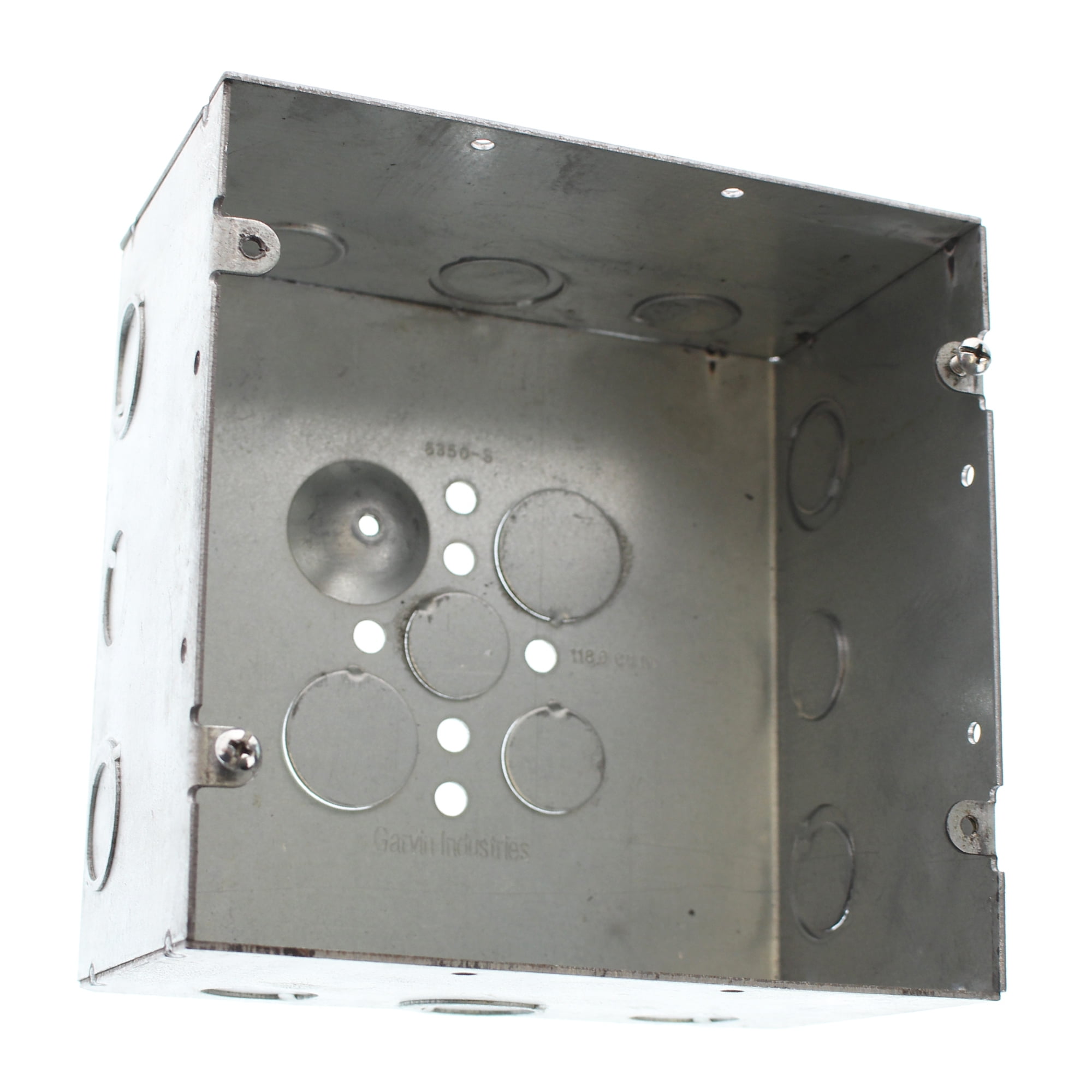 Garvin 6350S Deep Junction Box, 6Inch Square, 31/2" Deep, 1/2 & 3/4