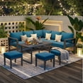 thumbnail image 5 of AECOJOY 7-Pieces Patio Furniture sets on sale Clearance Aluminum Patio Furniture Outdoor Conversation Table and Chair Sets for Lawn, Navy, 5 of 9