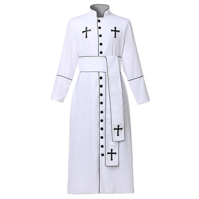Robe de Prêtre pour Hommes, Robe de Pasteur, Robe d'Église, Clergé, Ceinture de Souche Romaine
