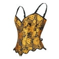 thumbnail image 6 of ANINEO Embroidered Sunflower Petal Hemline Fishbone Strap Corset Tops, 6 of 7